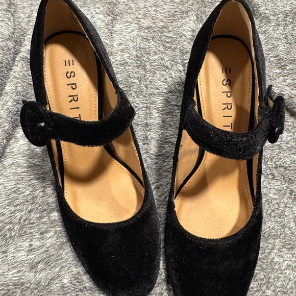 Esprit Black Chenille Mary Janes - Picture 2 of 4